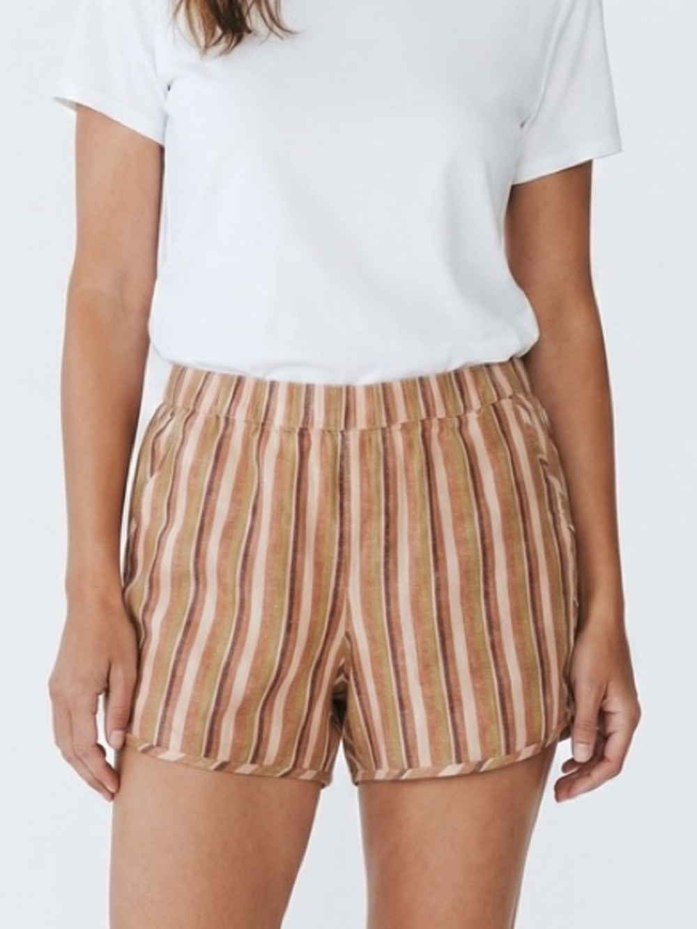Madewell Striped Linen-Blend Shorts